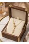 316L Steel Gold Color Zircon Stone Y Model Necklace - 4