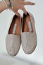 Anes Women's Genuine Leather Orthopedic Loafer Shoes Silver - 5