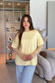 Oversized Stylish Yellow Modal T-Shirt with Lace Detail - 3