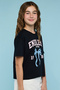 Typography Print T-Shirt with Crew Neck and Short Sleeves - 2