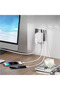مقبس حائط فردي محمي من الجهد العالي، 2X 1X مقبس USB، مقبس متعدد المنافذ، أسود - 2