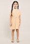Striped Flared Dress with Crew Neck and Short Sleeves