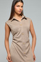 Textured Sleeveless Shirt Dress - 3