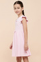 Ribbed Fit & Flare Dress with Crew Neck and Fluter Sleeves - 2
