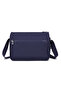 Multi-Pocket Daily Medium Size Waterproof Crinkle Fabric Women's Shoulder Bag Navy Blue - 3