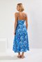 Women's Floral Patterned Viscose Woven Maxi Beach Dress Thin Straps V-Neck Tie Detail Casual Comfortable - 5
