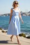 Women's Square Neck Thick Strap A-Line Midi Satin Woven Cocktail Evening Dress Casual Comfortable Modern - 2