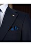 Italian Style Slim Fit Men's Mono Collar Jacket Pants Suit Navy Blue T20064-02 - 3