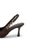 Women's Pointed Toe Open Back Thin Heeled Shoes 0012123 Matte Brown - 2