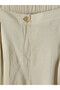 Beige Modal Blend Pleated Women's Shorts - 7