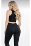 Premium 3-Piece Sports Set - Diver Fabric High Waist Tights (Leggings-Biker Shorts-Crop) - 5