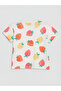 Ecru Glitter Printed Girls' T-Shirt - 3