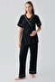Short Sleeve Flexible Viscose Maternity Pajama Set 16302 - 2
