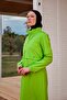 Green Half Zipper Full Covered Swimsuit 4-Piece Set M2407 - 3