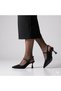 (Wiesse) Women's Closed Toe Heeled Shoes Satin Black - 3