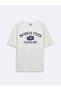 Vintage Effect Printed Waffle White T-Shirt
