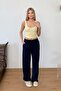 Women's Adjustable Waist Double Pocket Sweatpants Navy Blue - Ms0001418 - 4