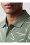 Esvab • Modern & Distinctive Devrik Roba Collar Embroidered Pique Men's T-Shirt - 4