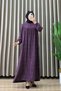 Endam Dress Viscose Fabric Women's Purple Collar Openable Button Detailed Relaxed Fit Hijab Dress