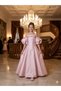 Balloon Sleeve Girl's Evening Dress with Bow Detail on the Back - 2