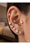 26clk34 baguette stone gold steel earring set - 2