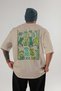 For the Love of Cats 92 Cat Printed Beige Oversize T-Shirt 100% Cotton Unisex Cat Lover Premium Design - 2