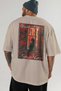 For the Love of Cats 85 Cat Printed Beige Oversize T-Shirt 100% Cotton Unisex Cat Lover Premium Design - 5