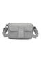Daily Use Small Size Waterproof Crinkle Fabric Women's Phone and Messenger Bag Ice Gray