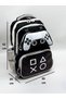 Gamer Joystick Pattern Thermal Children's Backpack School Bag Set with Lunch Box and Pen Holder - 3