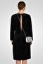 Women Velvet Mini Dress, Black - 4