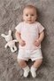 Toddlers Girl 3 Pieces Graphic Print Top With Shorts And Plush Toy Set, Multicolor