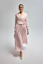 Collared Detailed Tie Skirt Set