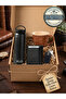 Genuine Leather Handcrafted Mechanism Wallet, Keychain, Mug, Thermos Set Father's Day Gift