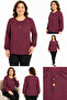 Women's Middle Age and Above Polka Dot Patterned Elastic Sleeves Combed Cotton Mother Blouse 1603 - 4