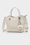 Alessia Charmlı Medium Size Soft Leather Look Large Volume Cream Women's Hand and Crossbody Bag - 2