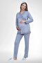 Maternity Lace Detailed Long Sleeve Pajama Set 75% Cotton 25% Viscose