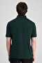Slim Fit Emerald Green Pique Textured T-Shirt - 4
