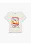 Cotton Short Sleeve Crew Neck Cherry Printed T-Shirt - 3