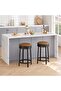 Bar Stools Set of 2, Swivel Breakfast Bar Stools with PU Leather Cushion, Industrial Style Kitchen Stools, Sturdy Metal Frame, Easy Assembly, Bar Chairs for Kitchen Island - 5