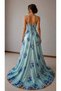 Floral Patterned Long Evening Dress Engagement Dress - 2