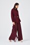 Women's Chiffon Double Suit with Ruffle Detail, Plum 31342 - 4