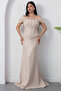 Strapless Neckline Rhinestone Lace Dress Dmn226 - 4