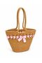 Velvet Sand Clutch Straw Handbag - 2