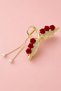 Special Design Vip Gold Metal Latch Buckle with Red Rose and Pearl Detail - 5