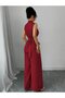 Women's Turtleneck Sleeveless Pearl Belted Waist Long Janjan Jumpsuit - 3