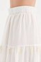 Women's Skirt with Floral Print Detail at the Hem and Elastic Waist Design Long Skirt - 6