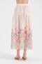 Women's Skirt with Floral Print Detail at the Hem and Elastic Waist Design Long Skirt - 4