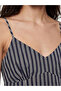 Lcw Vision Navy Blue Striped Belted Dress - 3