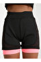 Women's Mesh Detailed Active Shorts with Inner Tights - 4