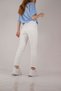 Evrim White Mom High Waist Jean Women's Boyfriend Power Lycra Denim Trousers - 3